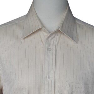 Hathaway Private Collection SZ 15.5L Cream Colour Men's 100% Cotton Button Up